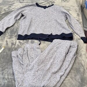 L.L. Bean Women’s  Pajama Set - Heather Gray and Navy